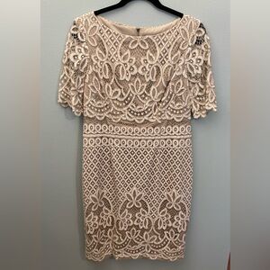 Eliza J Tan Flutter Sleeve Sheath Dress